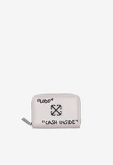 Off-White Jitney Zip-Around Quote Leather Wallet White OWNK001C99LEA001_0410