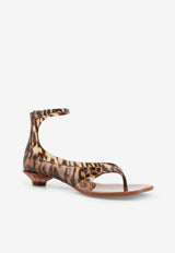 Chloé Animal Print Jelly Thong Sandals Brown CH26U09VYF296_Blackbrown_41114802