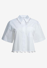 Sportmax Cognac Pearl-Embellished Cropped Shirt White 2612111072600SPXCOGNAC001_58f9cdc7-0ee1-498e-aff6-e099a92374cb