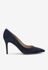 Gianvito Rossi Gianvito 85 Suede Pumps Blue G2458085RICDENI_778f1b7d-ea4a-40f9-bcdd-4302d2db644f