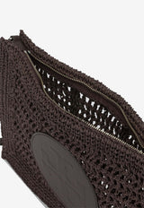 Tory Burch Ella Hand-Crocheted Zip Pouch Brown 183254200_6d2278b6-45a9-492b-a905-d3a96b815614