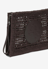 Tory Burch Ella Hand-Crocheted Zip Pouch Brown 183254200_6d2278b6-45a9-492b-a905-d3a96b815614