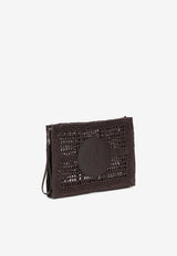Tory Burch Ella Hand-Crocheted Zip Pouch Brown 183254200_6d2278b6-45a9-492b-a905-d3a96b815614