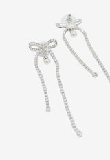 Self-Portrait Crystal-Embellished Bow Drop Earrings Silver SS26-608EA-SLSILVER_4e611c9b-2805-467a-91a4-590f3fa41f6f