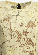 Self-Portrait Floral Lace Flared Midi Dress Yellow SS26-094M-YYELLOW_98ddf150-a680-4342-8d5d-c6a085a60849