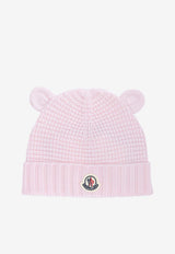 Moncler Kids Boys Teddy Bear Ears Wool Knit Beanie Pink 3B00005-M1131506_85139233-4ef5-45ec-9d68-1883fba8800f