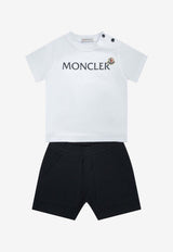 Moncler Kids Baby Boys Embroidered Logo T-shirt and Shorts Set White 8M00009-89AUM002_fe29f12a-c797-4846-8fa7-0f58ec721680