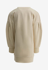 Moncler Kids Girls Logo Patch Sweatshirt Dress Beige 8I00002-89AKM050_f666e42c-7c26-4450-b760-d6e96504738b
