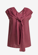 S Max Mara Talento Tied Draped Top Fuchsia 2619161043600SMMTALENTO059_b5da4770-2da0-4d7e-9e3d-d141cc9562b2