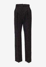 Max Mara Sesamo Striped Tailored Pants Black 2521136021600SESAMO_002