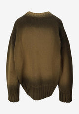 The Attico Sprayed Knit Wool Cashmere Sweater Green 260WCK00126KWS011SP_839