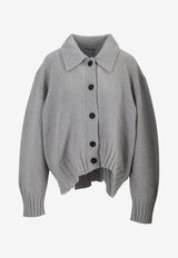 The Attico Collared Cardigan in Wool and Cashmere Gray 260WCD00013KWS012AA_607