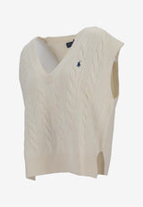 Ralph Lauren Cable-Knit Logo Vest Cream 211949994002