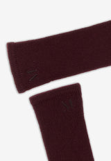 Max Mara Jock Ribbed Embroidered Gloves Red 2524566012600MMJOCK_033