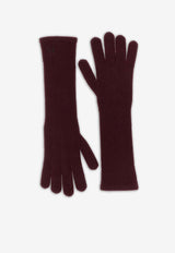Max Mara Jock Ribbed Embroidered Gloves Red 2524566012600MMJOCK_033
