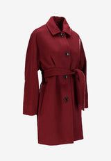 Max Mara Filato Belted Single-Breasted Coat Red 2521016172600FILATO_041