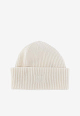 Max Mara Retina Ribbed Wool Beanie White 2524576022MMRETINA_001