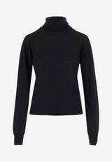 Saint Laurent Turtleneck Wool Knit Sweater Black 840802YAPK2_1000