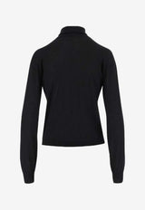 Saint Laurent Turtleneck Wool Knit Sweater Black 840802YAPK2_1000