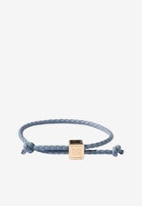 Miu Miu Logo-Engraved Braided Bracelet Blue 5IB7722IGY_F0M10