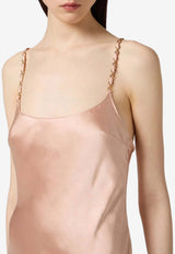 Elisabetta Franchi Chain-Embellished Maxi Dress Beige ABR0757E2_EA1