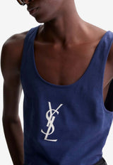 Saint Laurent Grosgrain Cassandre Tank Top Blue 858319Y38AK_4069