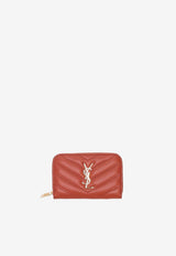Saint Laurent Cassandre Quilted Leather Zipped Wallet Red 804479AAA44_7993