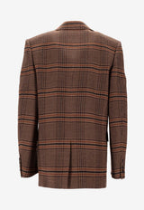 Saint Laurent Houndstooth Single-Breasted Wool Blazer Multicolor 842593Y9I70_2849