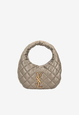 Saint Laurent Icarino Quilted Nappa Hobo Bag Gray 851689AAANG_3775
