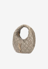 Saint Laurent Icarino Quilted Nappa Hobo Bag Gray 851689AAANG_3775