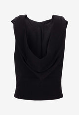 Stella McCartney Cosy Knit Hooded Cardigan Vest Black 6K11153S2610_1000