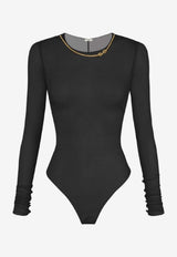 Elisabetta Franchi Necklace-Embellished Sheer Bodysuit Black BO01457E2_110