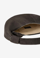 Lemaire Fortune Croissant Nubuck Leather Shoulder Bag Brown BG0071LL0189_BR007