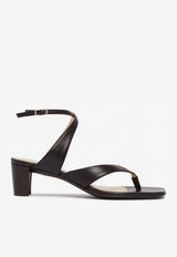 Lemaire 50 Nappa Leather Thong Sandals Dark Brown FO0251LL0023_BR490