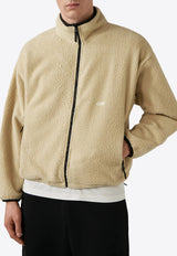 Autry Zip-Up Logo Fleece Jacket Beige JAPX010J_10J