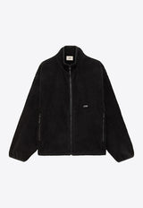 Autry Zip-Up Logo Fleece Jacket Black JAPX010K_10K