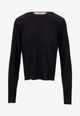 Golden Goose DB Crewneck Knit Merino Wool Sweater Black GWP00952P000665_90100