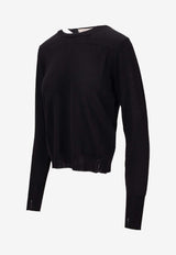 Golden Goose DB Crewneck Knit Merino Wool Sweater Black GWP00952P000665_90100