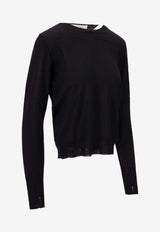 Golden Goose DB Crewneck Knit Merino Wool Sweater Black GWP00952P000665_90100