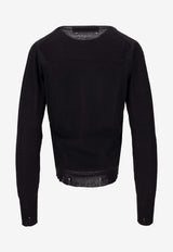 Golden Goose DB Crewneck Knit Merino Wool Sweater Black GWP00952P000665_90100