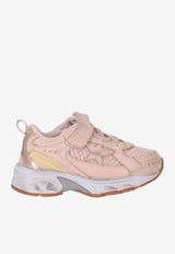 Golden Goose DB Kids Girls Lightstar Leather and Mesh Sneakers Pink GJF00724F007609_25778