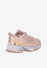 Golden Goose DB Kids Girls Lightstar Leather and Mesh Sneakers Pink GJF00724F007609_25778