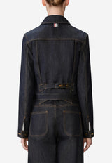 Thom Browne Shrunken Denim Jacket Blue FBC948UF1101_415