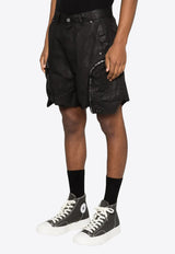 Rick Owens DRKSHDW Bauhaus Frayed Bermuda Shorts Black DU01F4350DBK_09