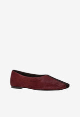 AMI PARIS Two-Tone Pony Effect Flats Burgundy FSV817AL0120_692