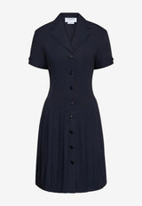 Thom Browne Pleated Shirt Dress Blue FDSF49UF1063_415