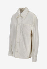 AMI PARIS Embroidered Buttoned Shirt Ivory HJK829PL0039_185