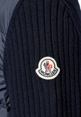 Moncler Logo-Patched Ribbed Cardigan Blue L10919B00003M1131_776