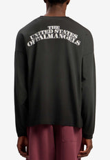 Palm Angels PA Dollar Long-Sleeved Loose T-shirt Gray PMAB05CF25JER001_1305