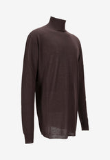 Rick Owens Oversized Turtleneck Sweater Brown RU02E1626M_78